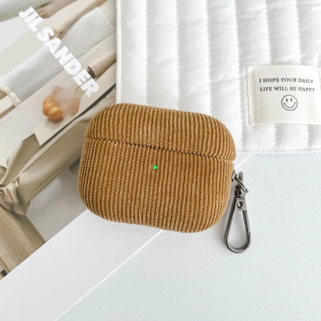 Suitable for Airpods4 Wireless Bluetooth Corduroy Protective Case AirPods Pro3 Solid Color Buckle Protective Case — feature 10