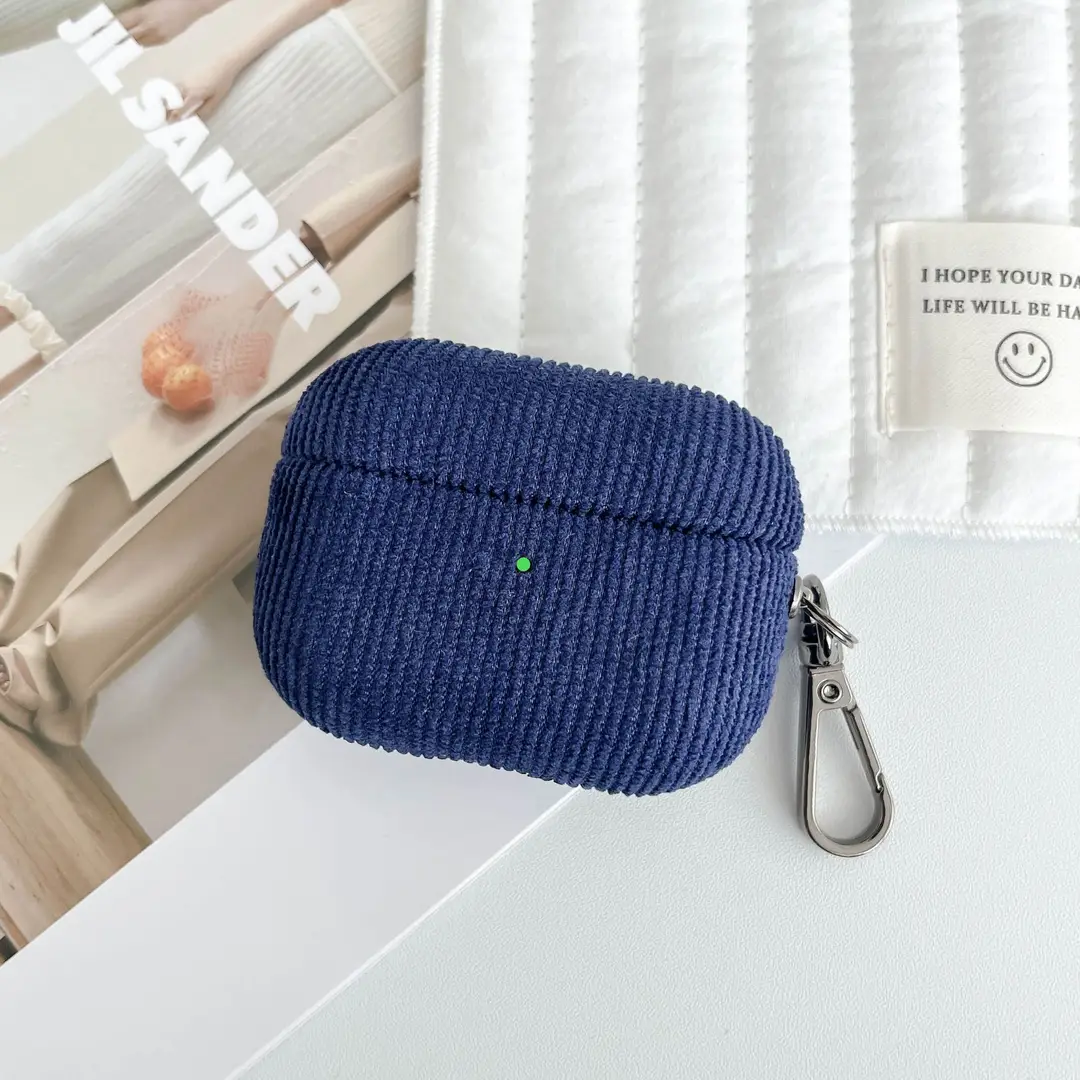 Suitable for Airpods4 Wireless Bluetooth Corduroy Protective Case AirPods Pro3 Solid Color Buckle Protective Case — feature 11