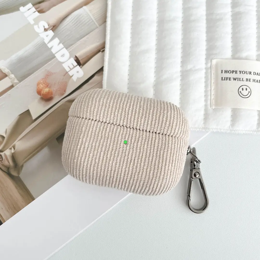 Suitable for Airpods4 Wireless Bluetooth Corduroy Protective Case AirPods Pro3 Solid Color Buckle Protective Case — feature 12
