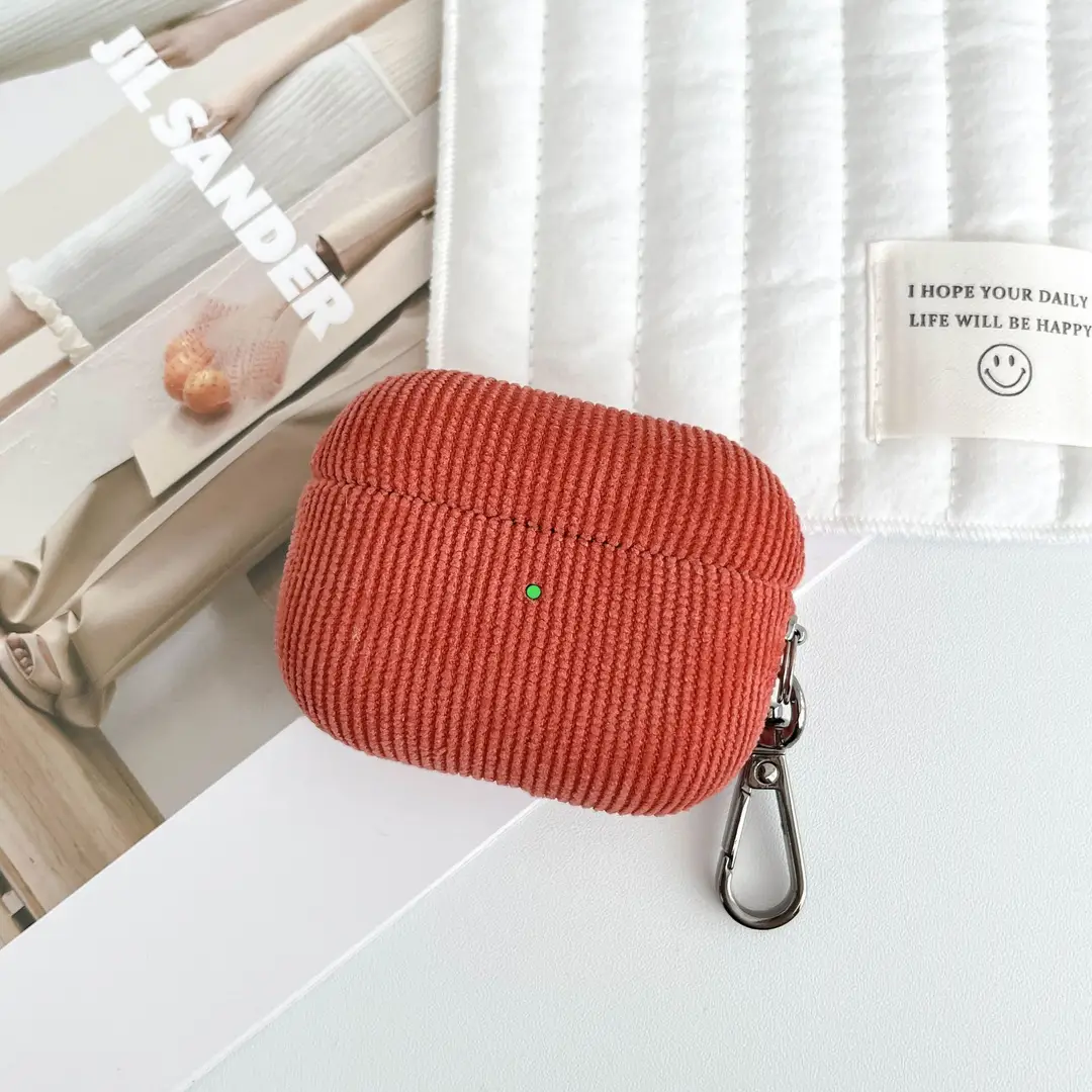 Suitable for Airpods4 Wireless Bluetooth Corduroy Protective Case AirPods Pro3 Solid Color Buckle Protective Case — feature 13