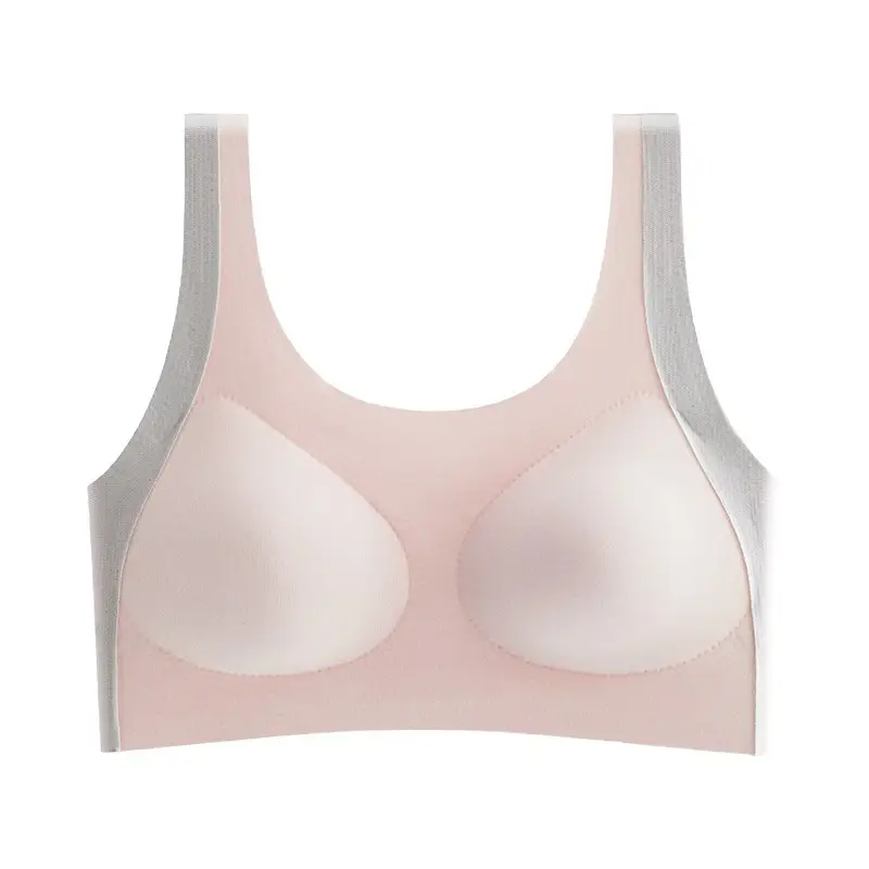 Developmental Period Girls' Underwear with Fixed Cups, Sports Shock-Proof and Anti-Hunchback Vest Bra for Middle and High School Students in Stage Two and Three