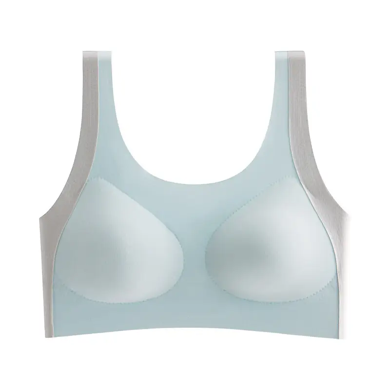 Developmental Period Girls' Underwear with Fixed Cups, Sports Shock-Proof and Anti-Hunchback Vest Bra for Middle and High School Students in Stage Two and Three