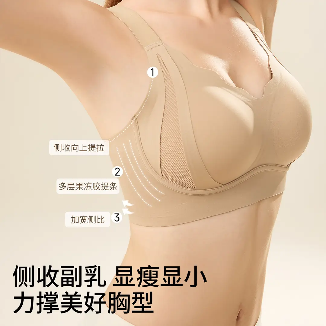 Jelly Soft Support Large Size Seamless Bra for Women with Big Busts, Minimizing Appearance, Gathering Side Breasts, Anti-Sagging, Wireless Bra - Image 22