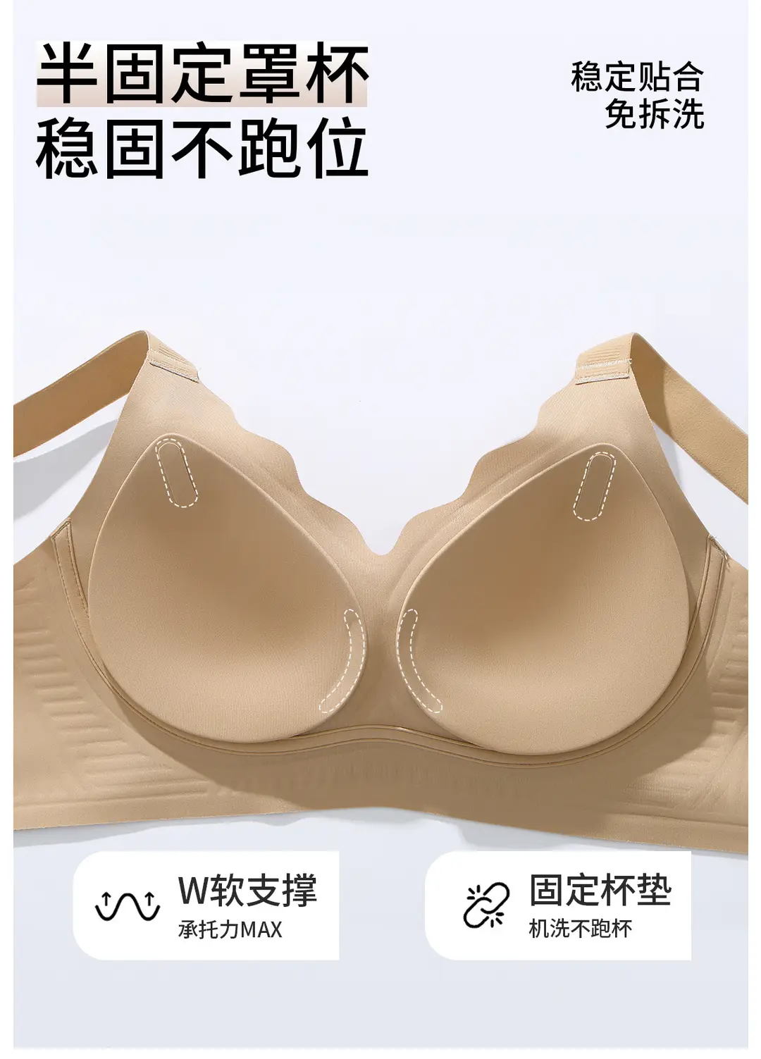 Jelly Soft Support Large Size Seamless Bra for Women with Big Busts, Minimizing Appearance, Gathering Side Breasts, Anti-Sagging, Wireless Bra — feature 16