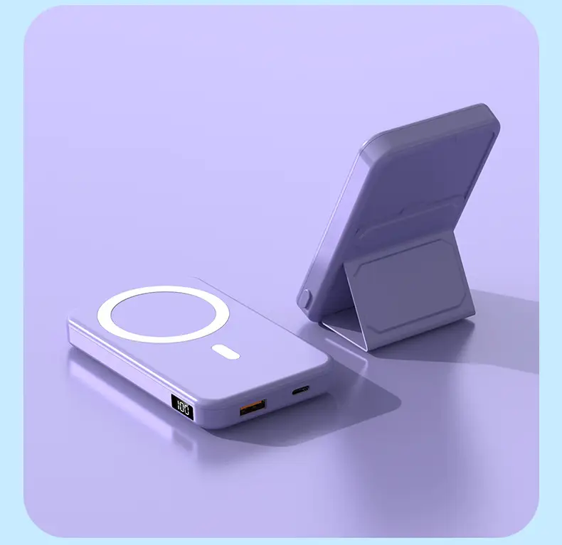 New Model, New Regulations, Certified Cross-Border Foreign Trade Wholesale Magsafe Wireless Magnetic Charging Power Bank with Logo Printing — feature 29