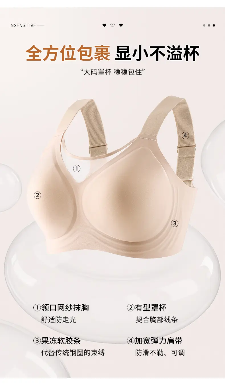Plus-Size Soft Support Bra for Women, Cross-Border Foreign Trade, Minimizes Large Bust, Gathers Side Breasts, Prevents Sagging, Seamless Bra — feature 8