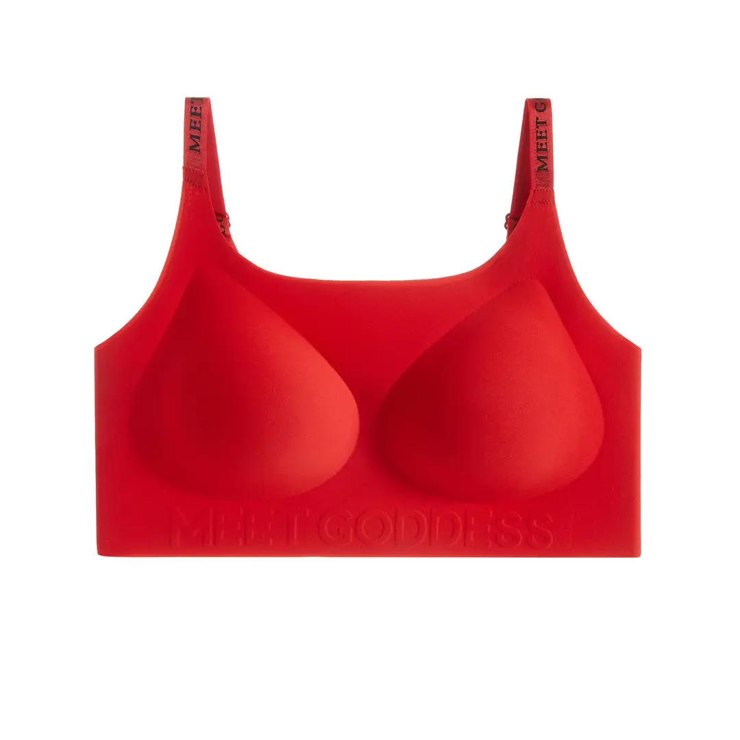 Original Beauty Focus Invisible Seamless Foundation Red Color Push-Up Bra for Women with Large Busts, Makes the Bust Look Smaller, Lifts and Beautifies the Back, Breathable Bra