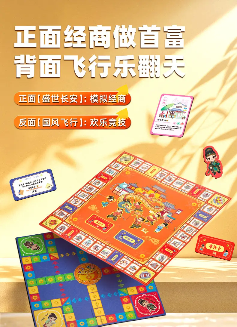 Children's Edition of the Prosperous Chang'An: Financial Intelligence Monopoly Board Game, Educational Handheld Game, Birthday Gift, Tabletop Game — feature 2