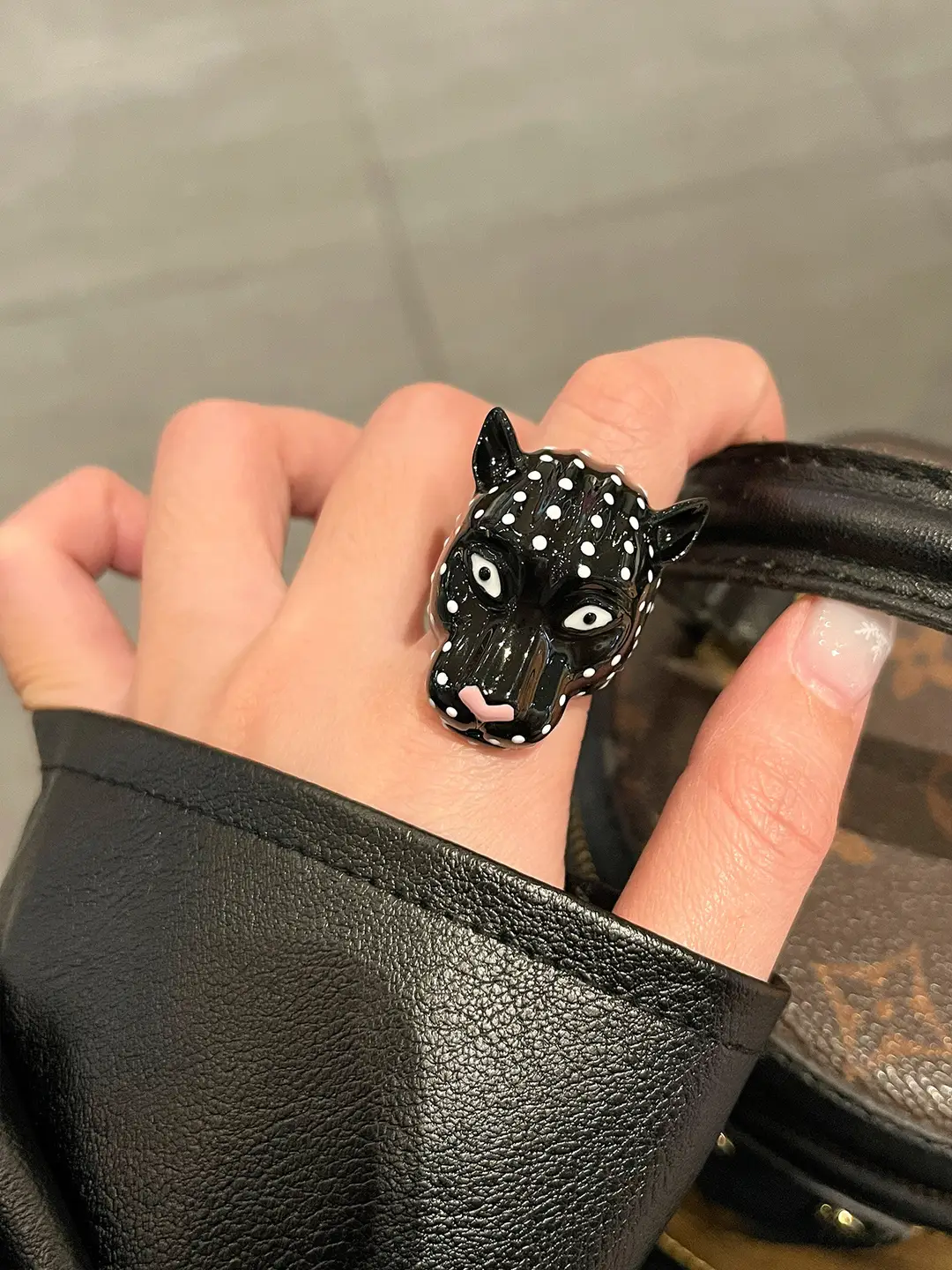 European and American Heavy-Duty Enamel Leopard Head Ring for Women, Light Luxury, High-End, Unique, Versatile Index Finger Ring, Personalized Trendy Hand Accessory — feature 23