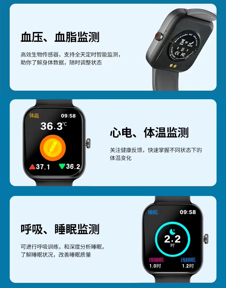 5 New Precision Monitoring Blood Sugar Bracelets, Blood Pressure, Heart Rate, Blood Lipids, Uric Acid, Health Smart Call Sports Watch — feature 11
