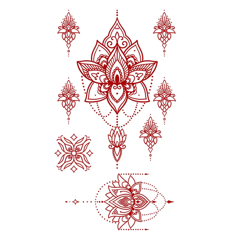 Cross-Border Popular Item: Henna Floral Lace Pattern Tattoo Stickers for the Back of the Hand, Indian Henna Tattoo