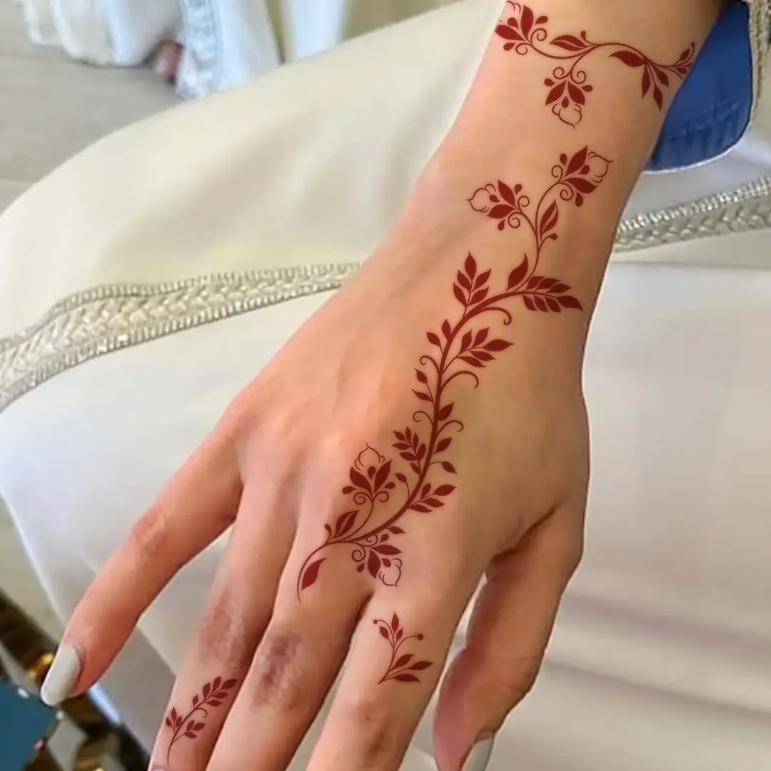 Cross-Border Popular Item: Henna Floral Lace Pattern Tattoo Stickers for the Back of the Hand, Indian Henna Tattoo — feature 8