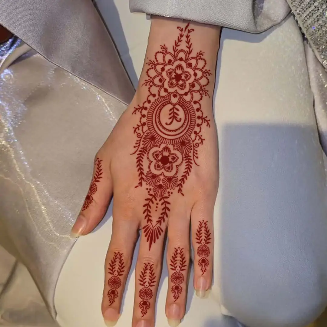 Cross-Border Popular Item: Henna Floral Lace Pattern Tattoo Stickers for the Back of the Hand, Indian Henna Tattoo — feature 9