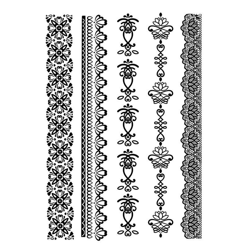 Cross-Border Popular Item: Henna Floral Lace Pattern Tattoo Stickers for the Back of the Hand, Indian Henna Tattoo