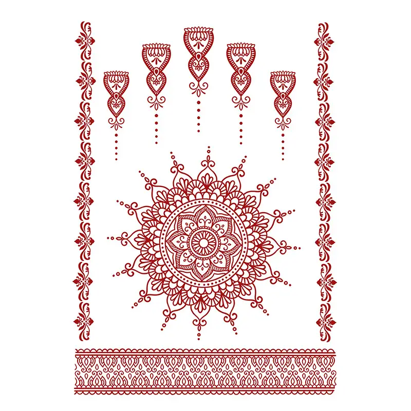 Cross-Border Popular Item: Henna Floral Lace Pattern Tattoo Stickers for the Back of the Hand, Indian Henna Tattoo