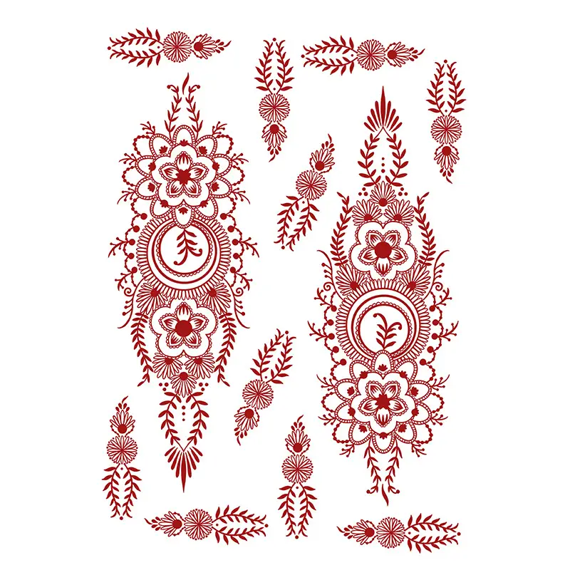 Cross-Border Popular Item: Henna Floral Lace Pattern Tattoo Stickers for the Back of the Hand, Indian Henna Tattoo