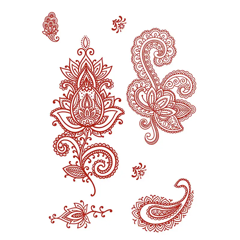 Cross-Border Popular Item: Henna Floral Lace Pattern Tattoo Stickers for the Back of the Hand, Indian Henna Tattoo