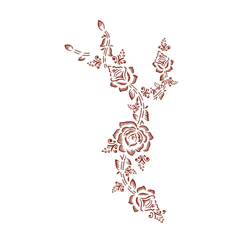 Cross-Border Popular Item: Henna Floral Lace Pattern Tattoo Stickers for the Back of the Hand, Indian Henna Tattoo