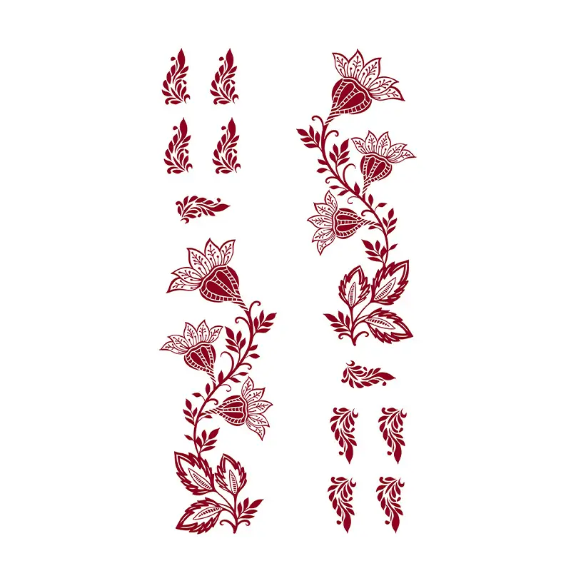 Cross-Border Popular Item: Henna Floral Lace Pattern Tattoo Stickers for the Back of the Hand, Indian Henna Tattoo