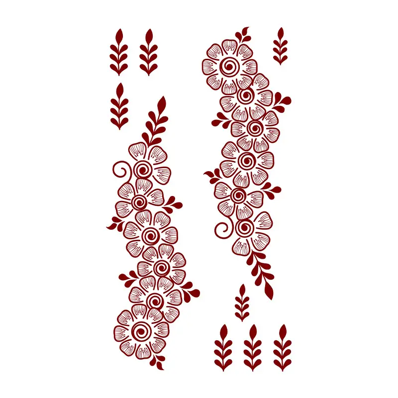 Cross-Border Popular Item: Henna Floral Lace Pattern Tattoo Stickers for the Back of the Hand, Indian Henna Tattoo