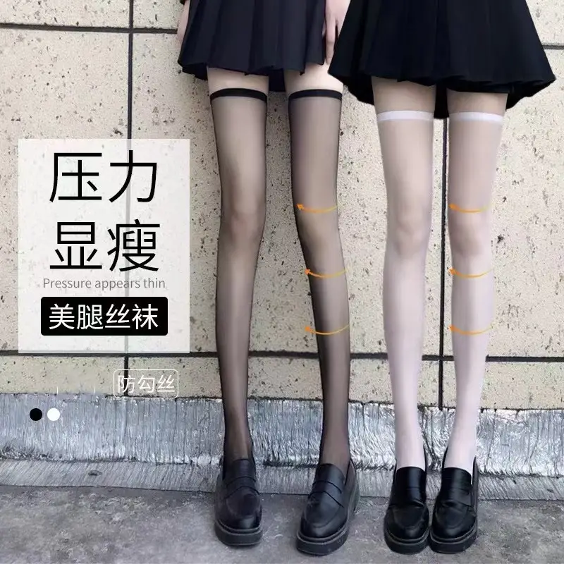 Women's Thin Stockings for Summer, Ultra-Thin, Snag-Resistant, Flesh-Colored Over-The-Knee Socks, Non-Slip Thigh-High Stockings — feature 1