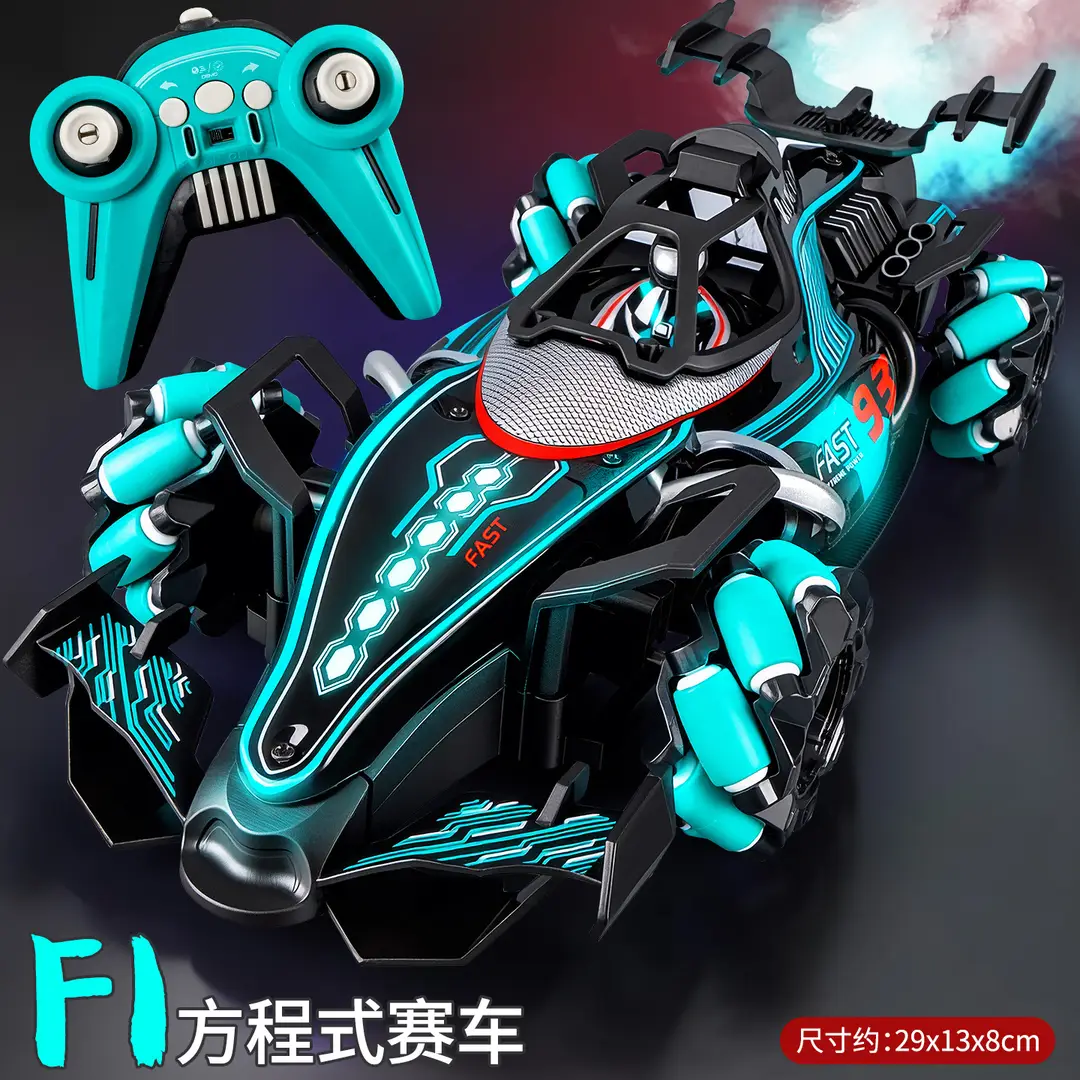 Children's Oversized F Formula Gesture-Sensing Remote Control Car with Spray Stunt Drifting Racing Four-Wheel Drive Toy for Boys