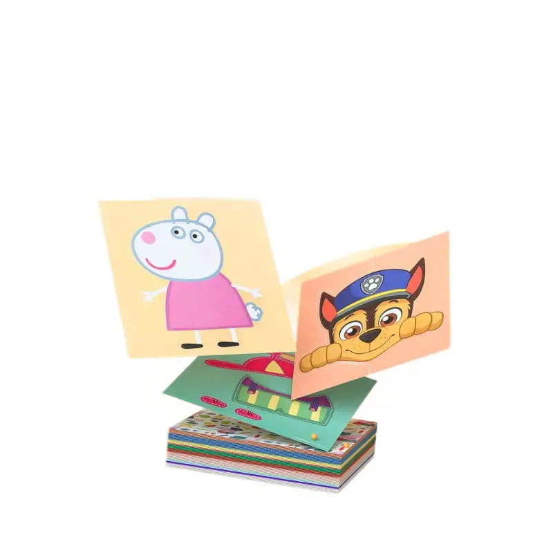 Piggy Children's Paper-Cutting Art Craft Book, Peppa Pig Kindergarten-Specific Safety Scissors for 3-5 Year Old Kids, Paw Patrol Toys
