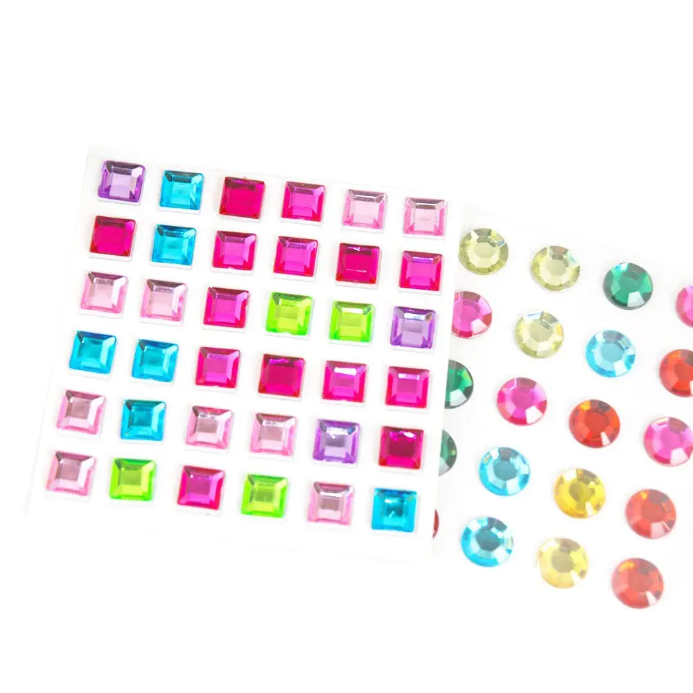 In-Stock Wholesale Small Irregular-Shaped Rhinestone Stickers 3D Heart and Star Stickers Children's DIY Handmade Self-Adhesive Crystal Stickers