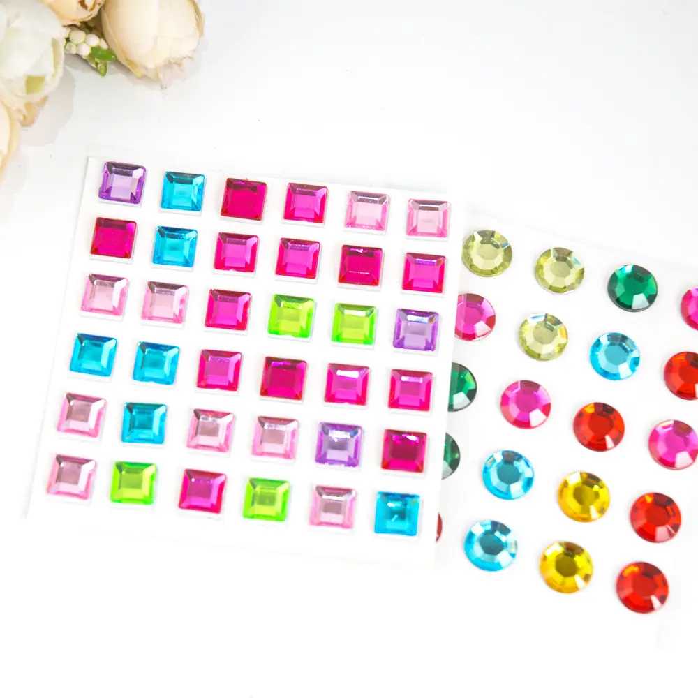 In-Stock Wholesale Small Irregular-Shaped Rhinestone Stickers 3D Heart and Star Stickers Children's DIY Handmade Self-Adhesive Crystal Stickers — feature 7