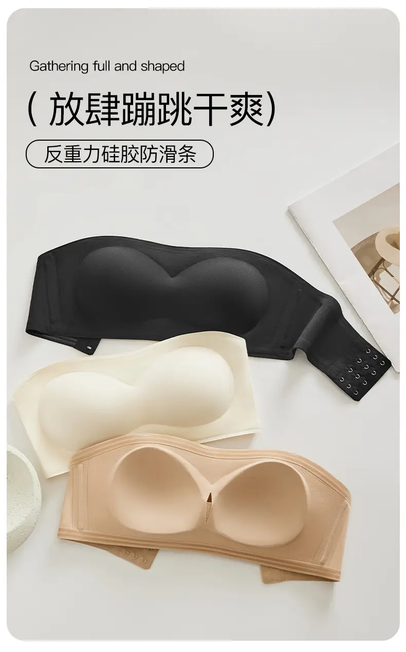 Strapless Liquid Foundation Bra for Women, Non-Slip, Push-Up, Invisible, Seamless, Strapless, No Underwire, Beautiful Back Bra, Non-Transparent — feature 13