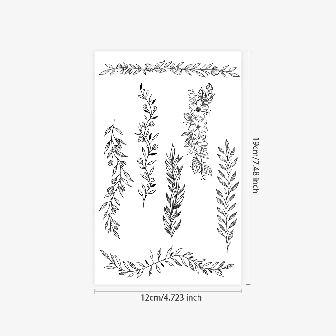 Cross-Border Red Lace Tattoo Stickers, Brown Henna Lace Waterproof Tattoo Stickers, Henna Hollow Lace Tattoo Stickers