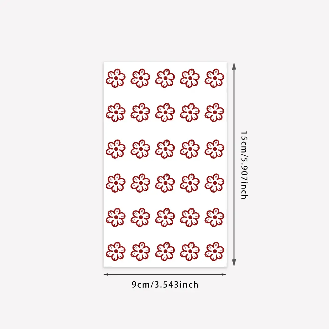 Cross-Border Red Lace Tattoo Stickers, Brown Henna Lace Waterproof Tattoo Stickers, Henna Hollow Lace Tattoo Stickers