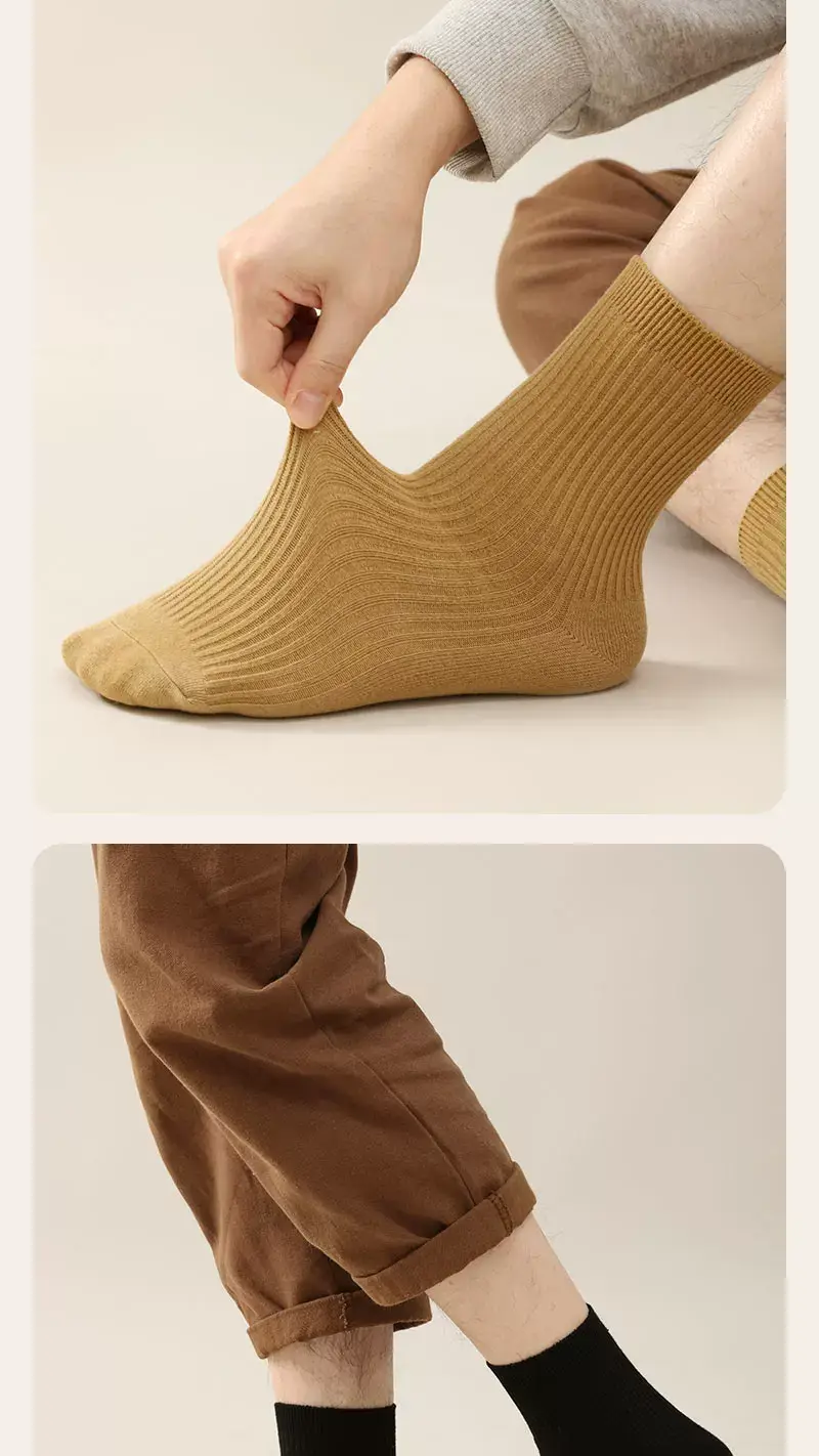100% Pure Cotton Socks, Double-Needle Anti-Odor and Sweat-Absorbent Xinjiang Long-Staple Cotton Socks, Men's Mid-Length Socks, Versatile for Autumn and Winter — feature 17