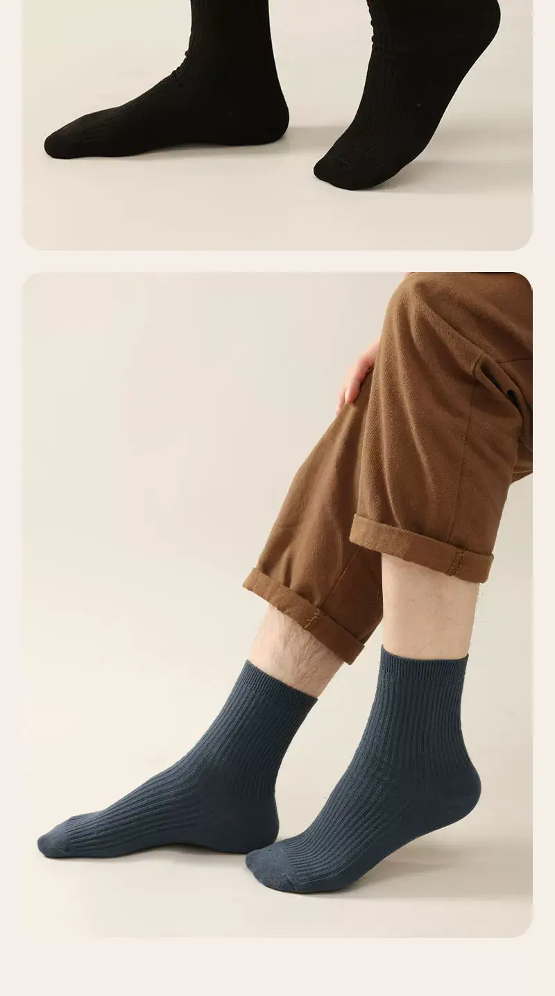 100% Pure Cotton Socks, Double-Needle Anti-Odor and Sweat-Absorbent Xinjiang Long-Staple Cotton Socks, Men's Mid-Length Socks, Versatile for Autumn and Winter — feature 18