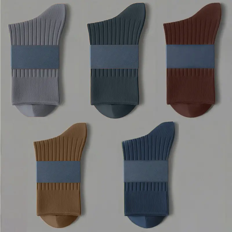 100% Pure Cotton Socks, Double-Needle Anti-Odor and Sweat-Absorbent Xinjiang Long-Staple Cotton Socks, Men's Mid-Length Socks, Versatile for Autumn and Winter