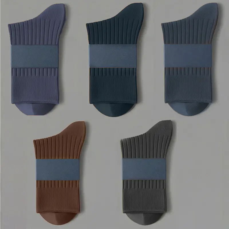 100% Pure Cotton Socks, Double-Needle Anti-Odor and Sweat-Absorbent Xinjiang Long-Staple Cotton Socks, Men's Mid-Length Socks, Versatile for Autumn and Winter