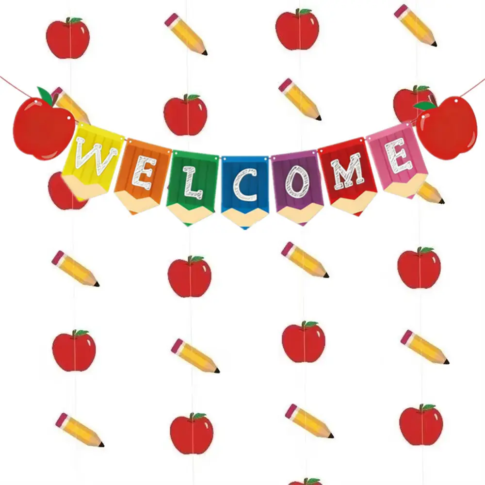 Cross-Border Back-To-School Season Themed Party Banners and Decorations Welcome Back Welcome Back to School Decorations