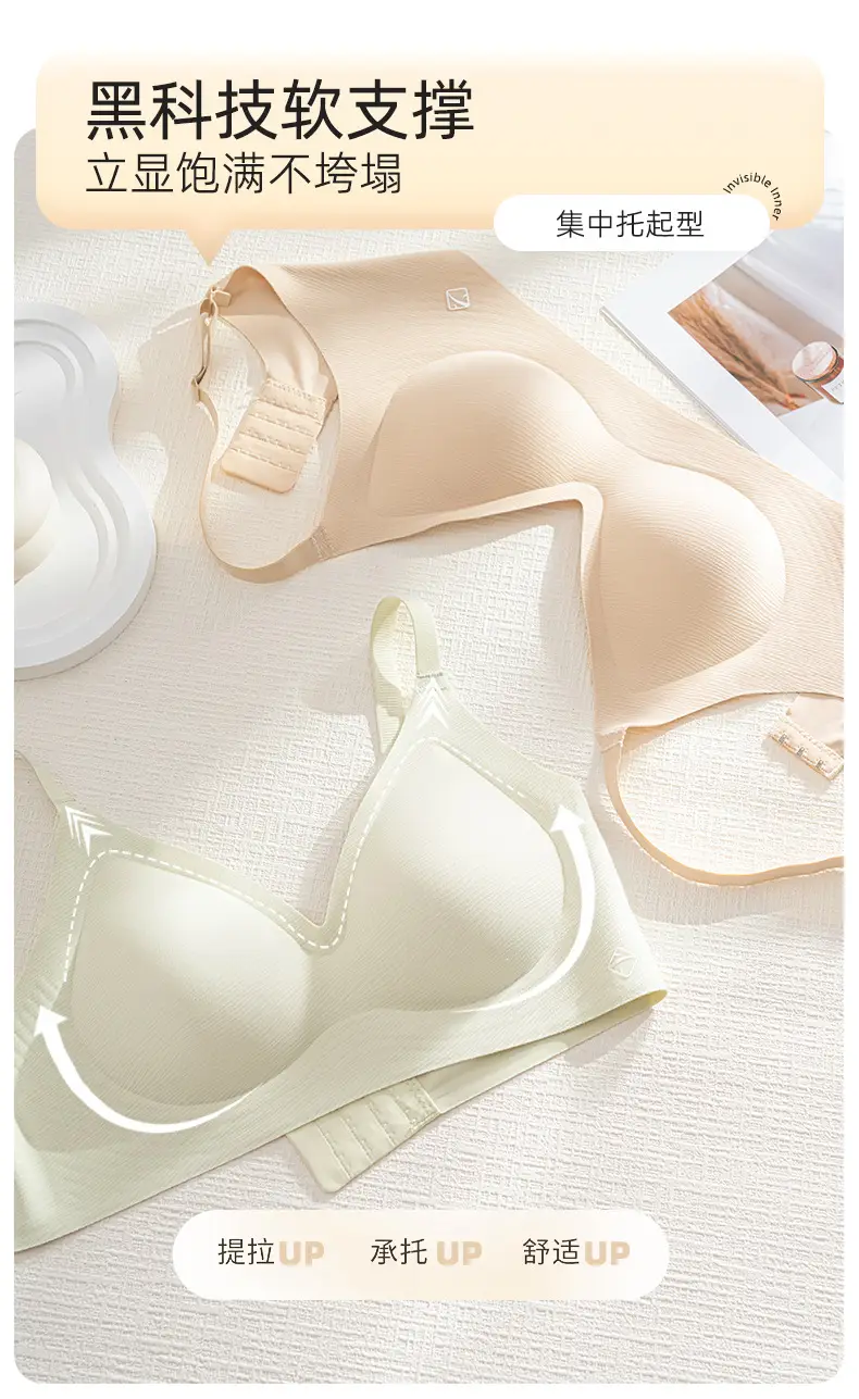 2026 New Style Seamless Underwear for Women with Soft Support, Anti-Sagging, Fixed Cup, Soft and Comfortable Push-Up Bra — feature 4