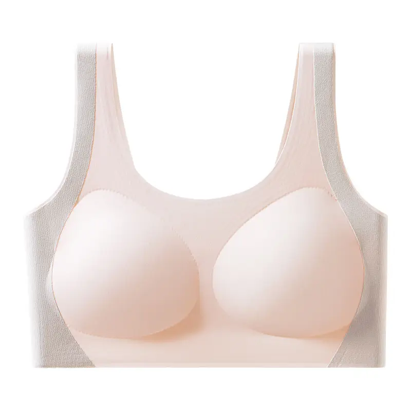 Girls' Bra with Fixed Cups for Middle School Students, Girls' Underwear for the Second and Third Stages of Development, Sports Shock-Proof Vest