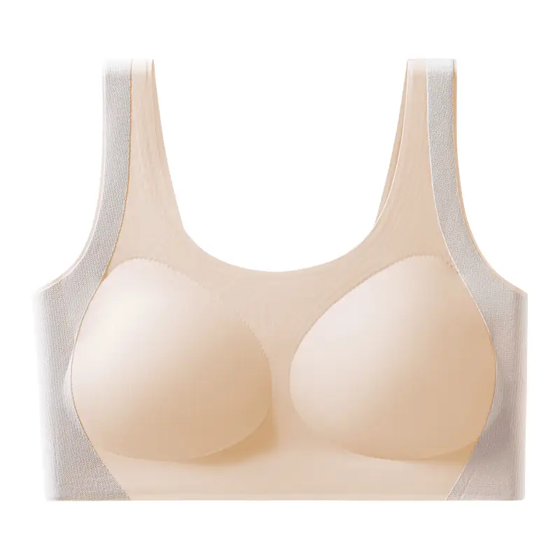 Girls' Bra with Fixed Cups for Middle School Students, Girls' Underwear for the Second and Third Stages of Development, Sports Shock-Proof Vest