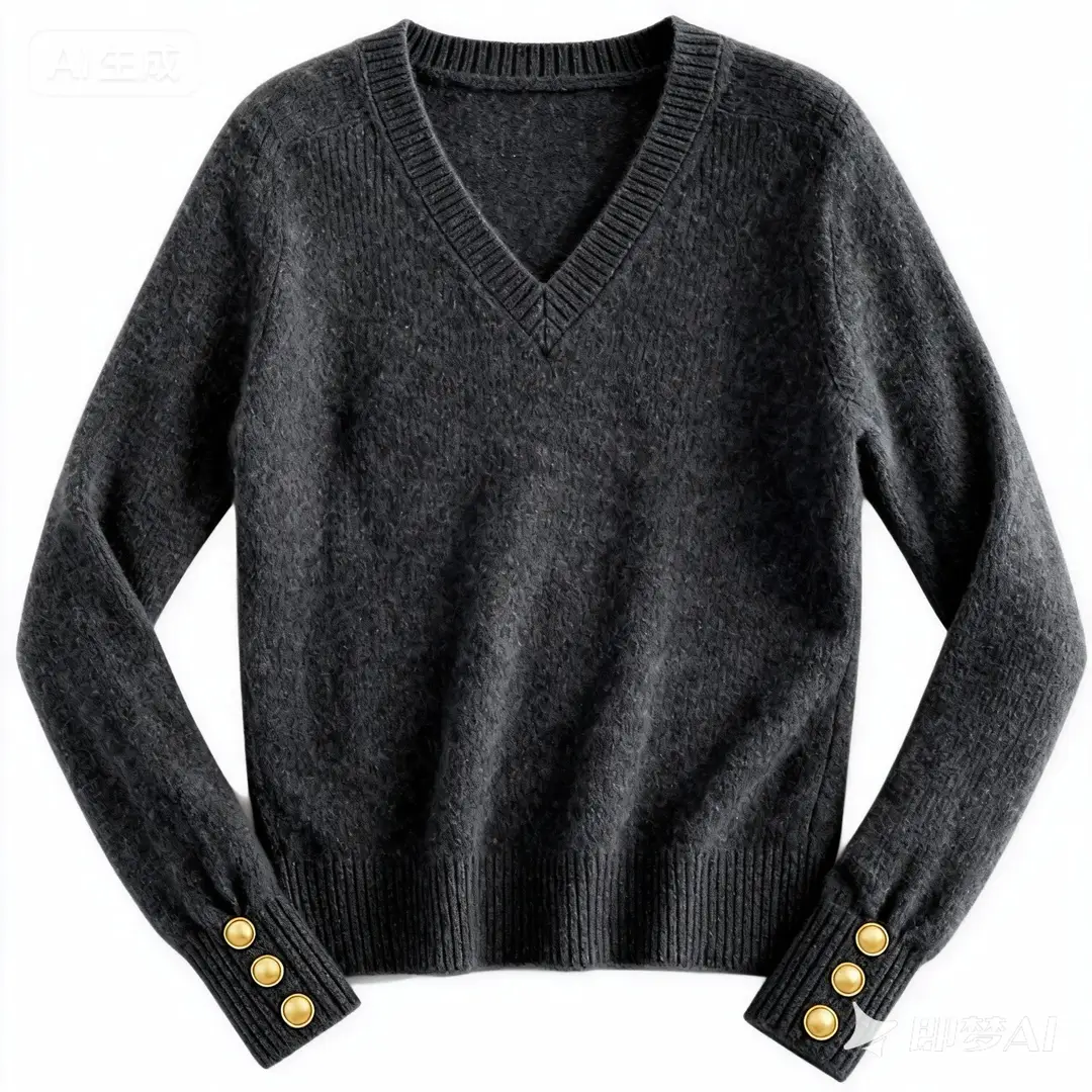 2026 Autumn/Winter Hong Kong Style Soft Knit Sweater Versatile V-Neck Slimming Women's Long Sleeve Sweater Cross-Border Wholesale