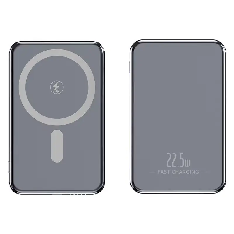 Cross-Border Ultra-Thin Aluminum Alloy Magsafe Magnetic Wireless Fast Charging Power Bank 10000Mah Customized Mobile Power Supply