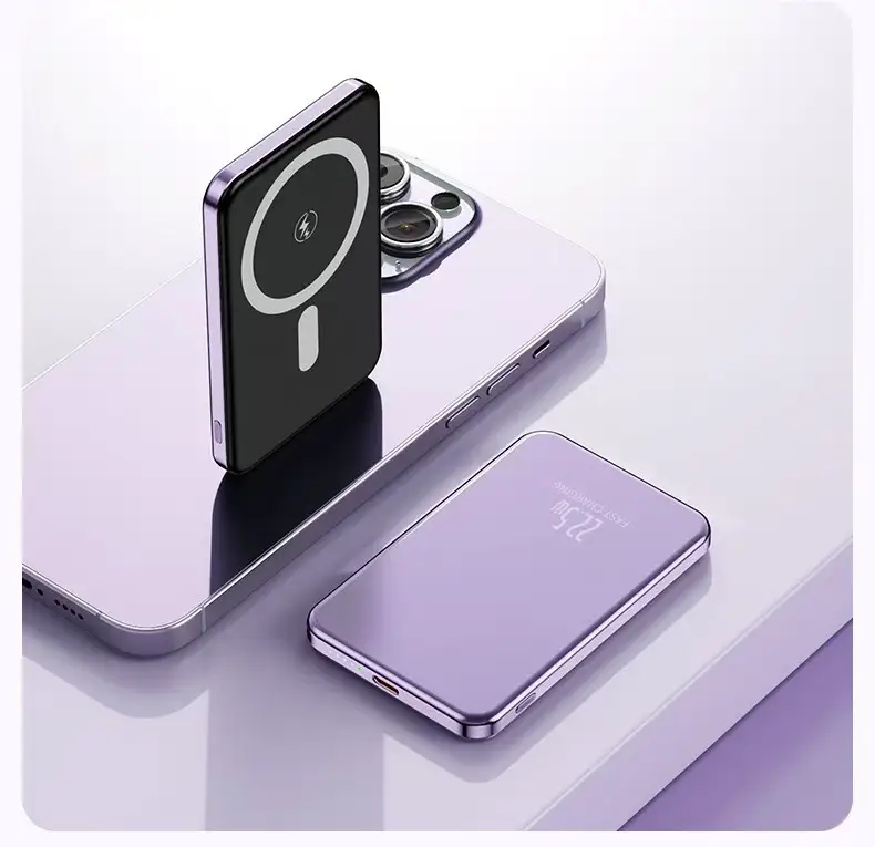 Cross-Border Ultra-Thin Aluminum Alloy Magsafe Magnetic Wireless Fast Charging Power Bank 10000Mah Customized Mobile Power Supply — feature 21