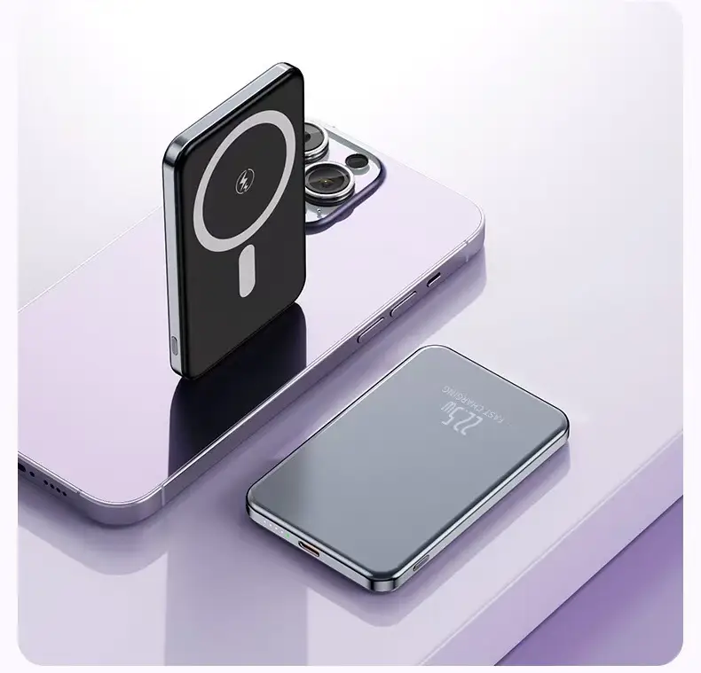 Cross-Border Ultra-Thin Aluminum Alloy Magsafe Magnetic Wireless Fast Charging Power Bank 10000Mah Customized Mobile Power Supply — feature 22