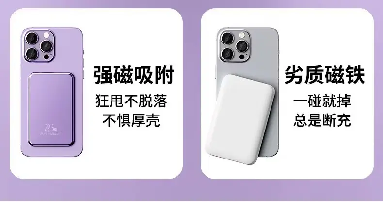 Cross-Border Ultra-Thin Aluminum Alloy Magsafe Magnetic Wireless Fast Charging Power Bank 10000Mah Customized Mobile Power Supply — feature 8