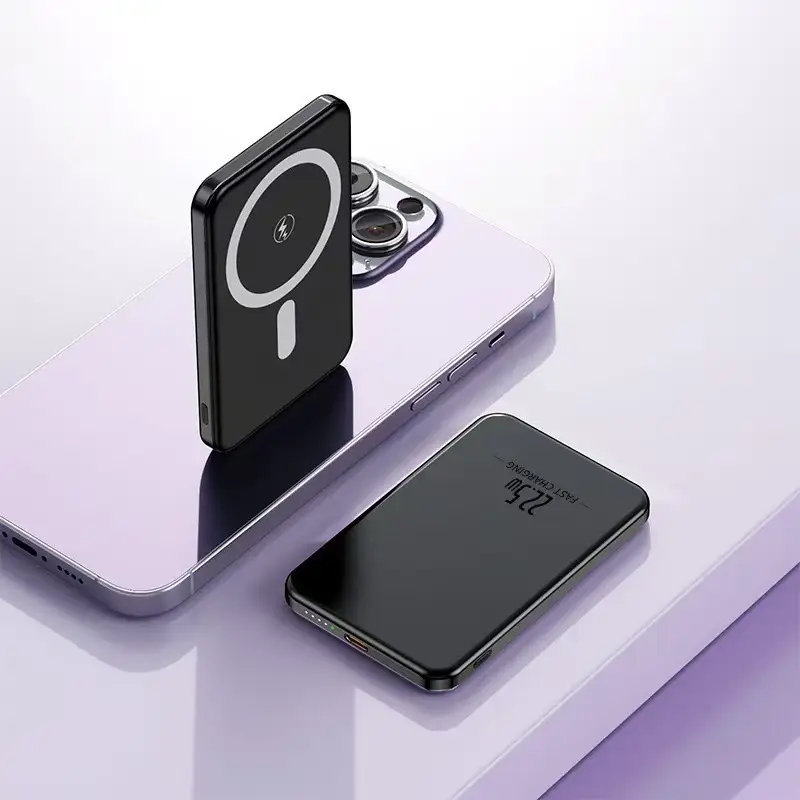 Cross-Border Ultra-Thin Aluminum Alloy Magsafe Magnetic Wireless Fast Charging Power Bank 10000Mah Customized Mobile Power Supply