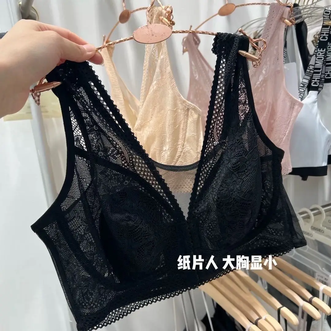 Plus-Size Ultra-Thin Padded Bunny Ear Design Export Original Summer Front-Clasp Bra Without Underwire Breathable Large Size Bra - Image 6