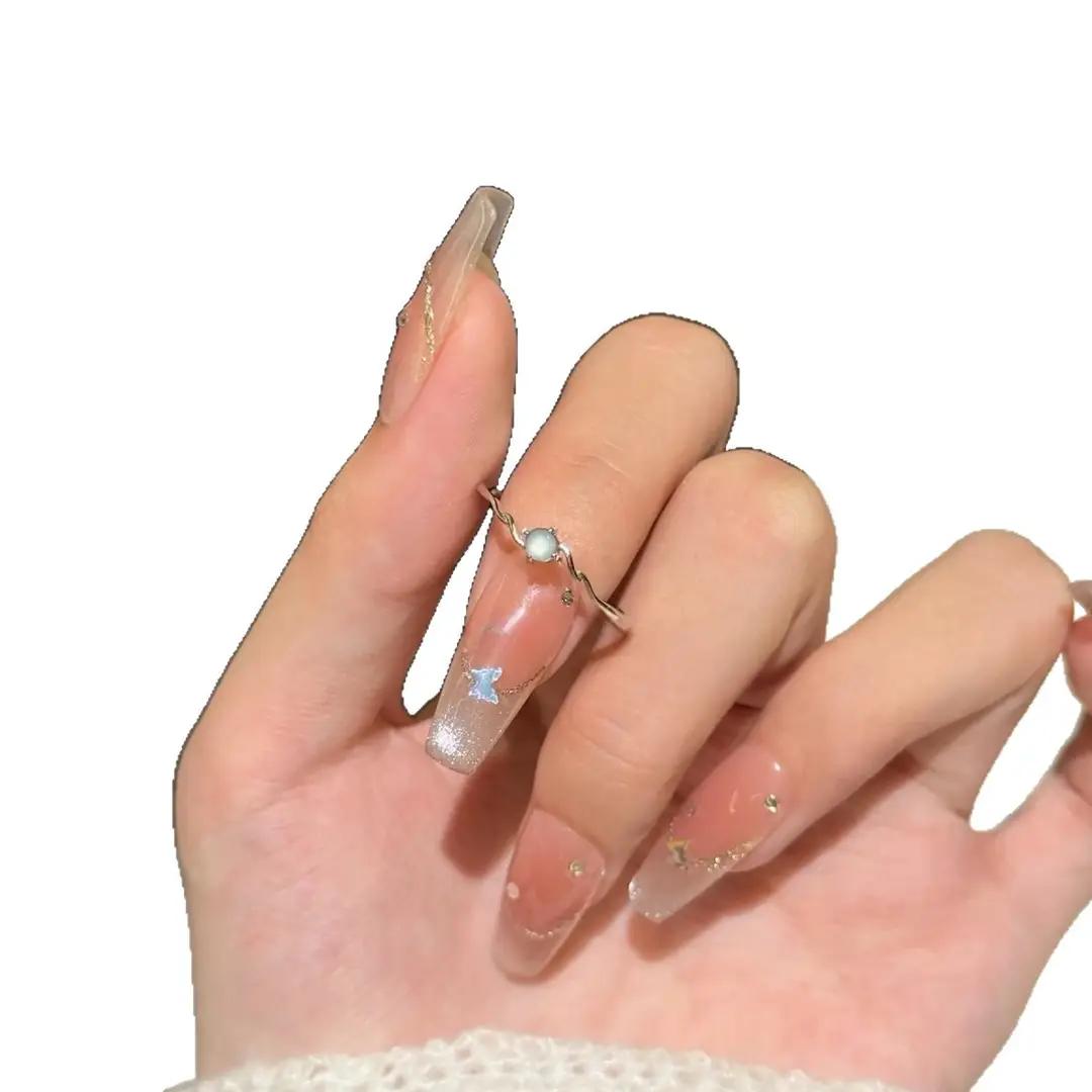 Versatile and Cool-Looking Ultra-Thin Blue Aquamarine Ring for Women, Exquisite and High-End Ring with Niche and Unique Design for the Index Finger