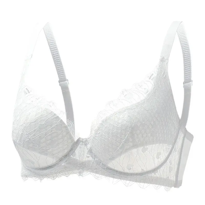 French-Style Pure Desire Sexy Eyelash-Enhancing Lingerie for Women, Large Bust Minimizing, Anti-Sagging, Side Breast Gathering, Plus-Size Bra for Curvy Women