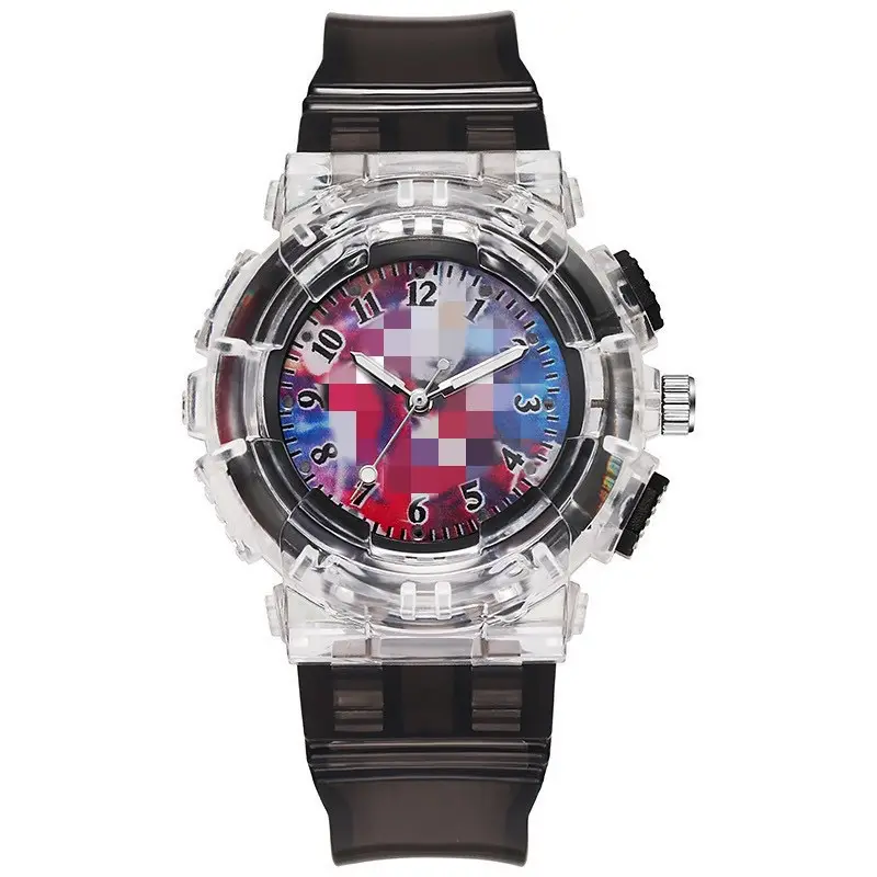 Ready Stock Supply of Children's Kindergarten Luminous Watches Paw Patrol Spider-Man Colorful Flashing Light Boys' Quartz Wristwatches